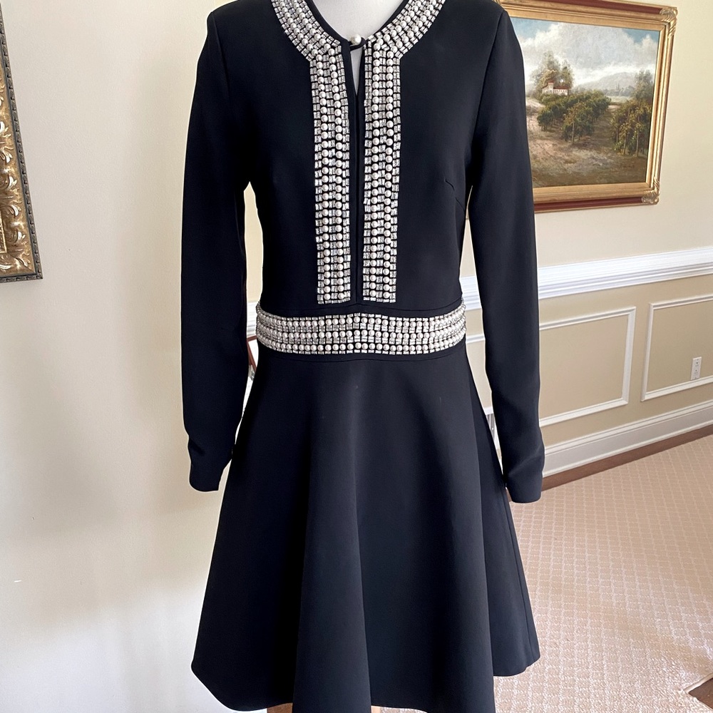 Mulberry Couture Black Crystal Pearl Dress - 8 - made in Italy 🇮🇹